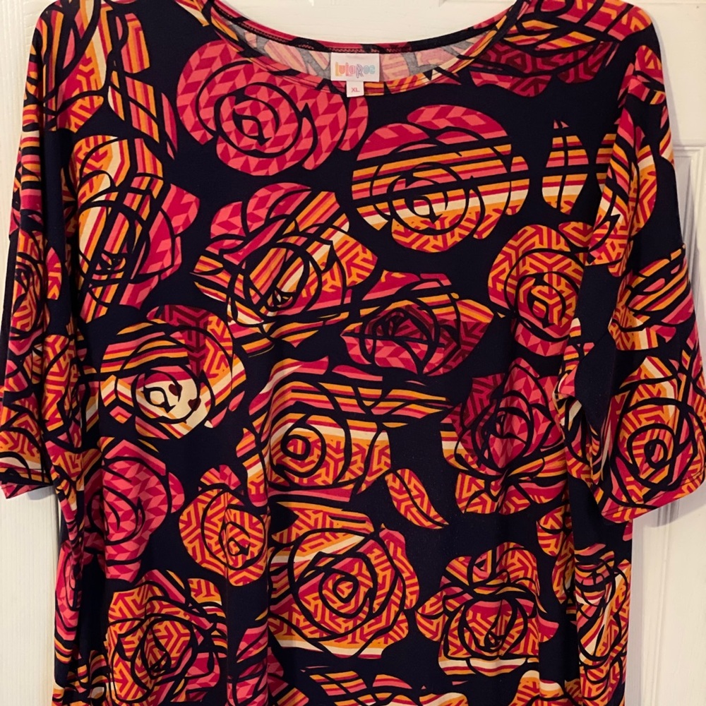 Lularoe Disney Rose Irma size XL Navy Background